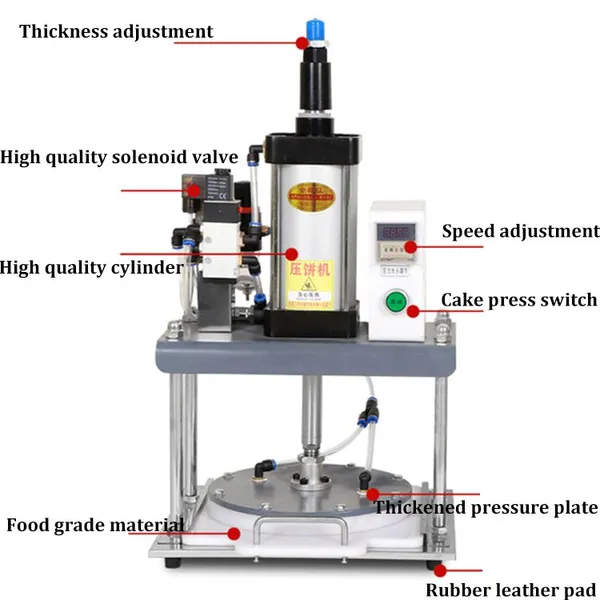 Professional Automatic Pizza Base Maker Machine QY-DM30 Pneumatic Dough Presser for Italian Restaurant and Fast Food Chain photo-2