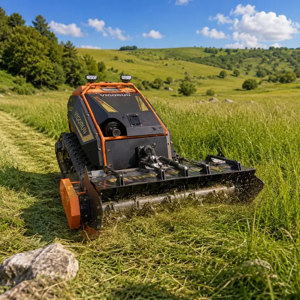 Powerful Engine 1000mm Remote Control Tracked 35 Degree Worm Gear Grass Trimmer