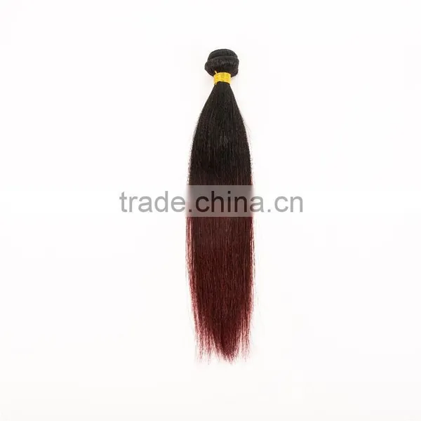 Top Quality Brazilian Vigin Human Hair Weave 1b 99j Two Tone Ombre Color Hair Extension photo-2