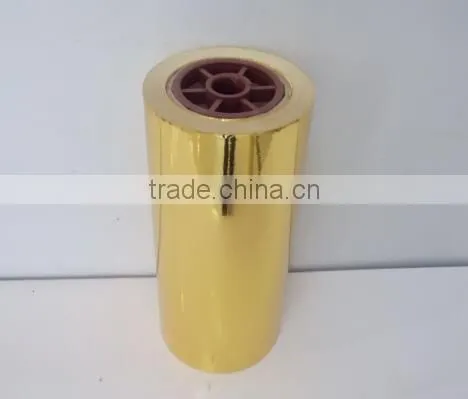 25mic glossy golden PET self adhesive paper in Roll offset printing