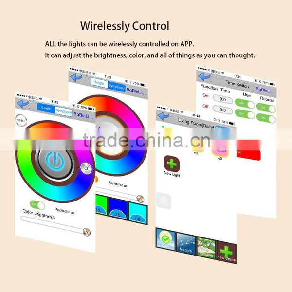 LED BULBS LIGHTING ,BLUETOOTH APP CONTROL, E27,7w ,85v~240v,CUSTOME DESIRE LAMPS AND LABLES photo-4