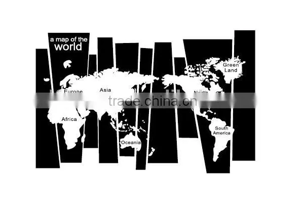 ALFOREVER Vinyl Black Wallmap Decals,vinyl Wallmap Sticker photo-5