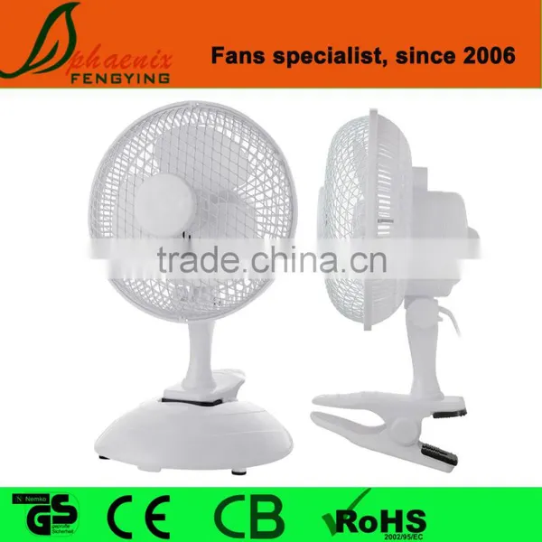 GS,CE,CB,ROHS,ETL 6 Inch Mini Table Fan Clip Fan 2 in 1 Small Fan