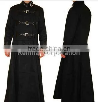 GOTHIC COTTON COAT STEAMPUNK GOTH WITH BUCKLES ON FRONTSIDE