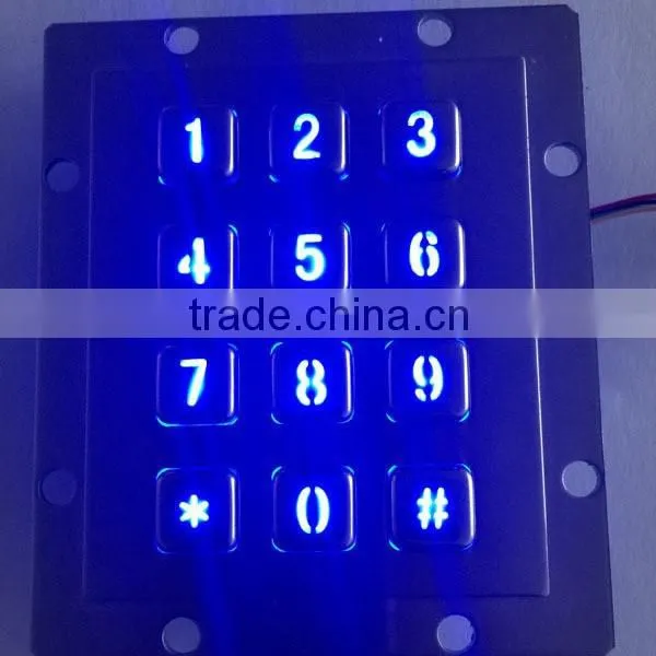 10 Keys Water Proof Backlight Metal Keypad photo-3