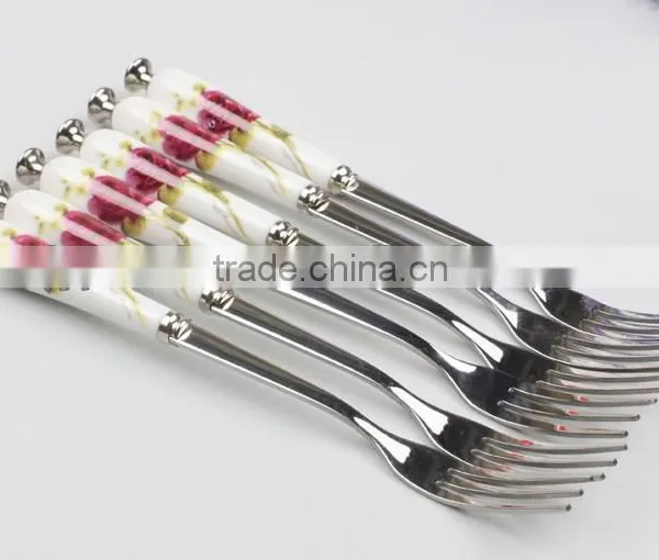 Excellent Ceramic Handle Spoon and Fork With High Quality and Low Price photo-2