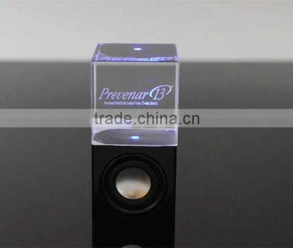 Mobile Phone Wired Stereo Mini Crystal LED Speaker photo-3