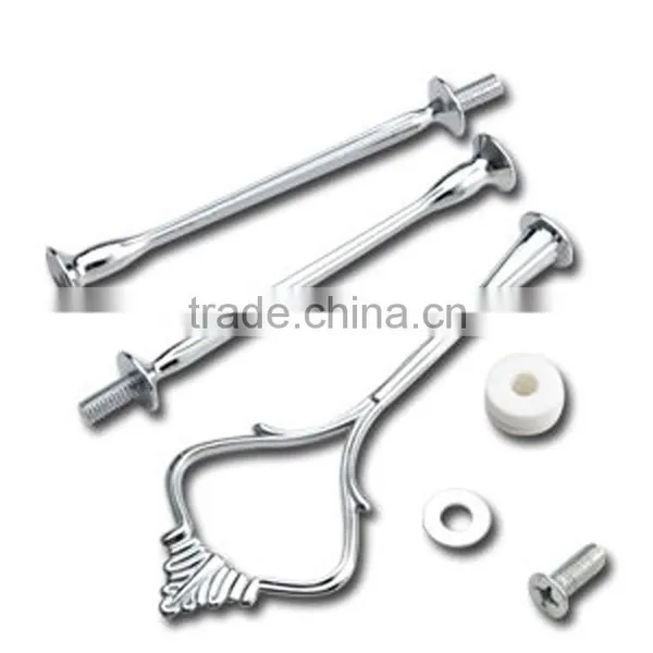 5 Set 3 Tier Metal Silver Cake Plate Stands Crown Centre Handle Rods Display Holder Fittings Wedding Party photo-4
