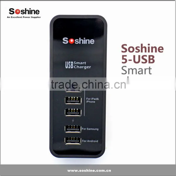 Soshine 3.1A 5 Port USB Portable Travel Charger Rapid Charger for IPhone IPad Android Devices Universal Usb Charger photo-2