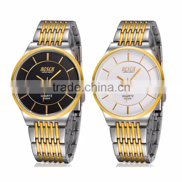 New Slim,Water Resistant,High-end Men's Casual Between Gold Slim Quartz Watch Business Clock and Number HL3304