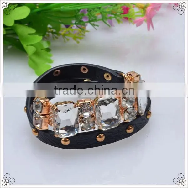 Superstar Sparkle Crystal Bracelet for With Metal Rivets
