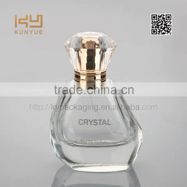 Nice Cristal Shaped Plastic Perfume Cap With uv Gold Insert photo-2