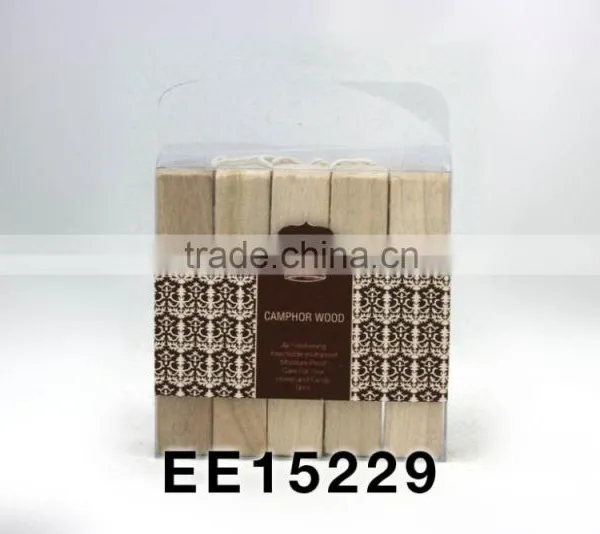 PVC Box 5pcs Natural Camphor Wood