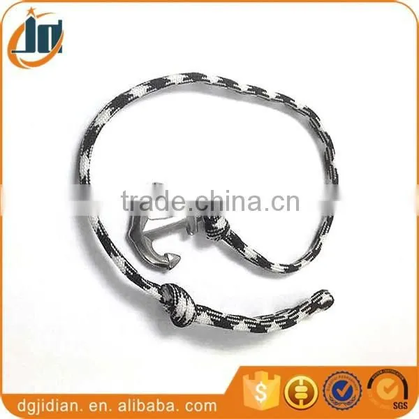 Nautical Rope Anchor Hook Bangle Adjustable Knot Anchor Hook Handmade Rope Bracelet photo-4
