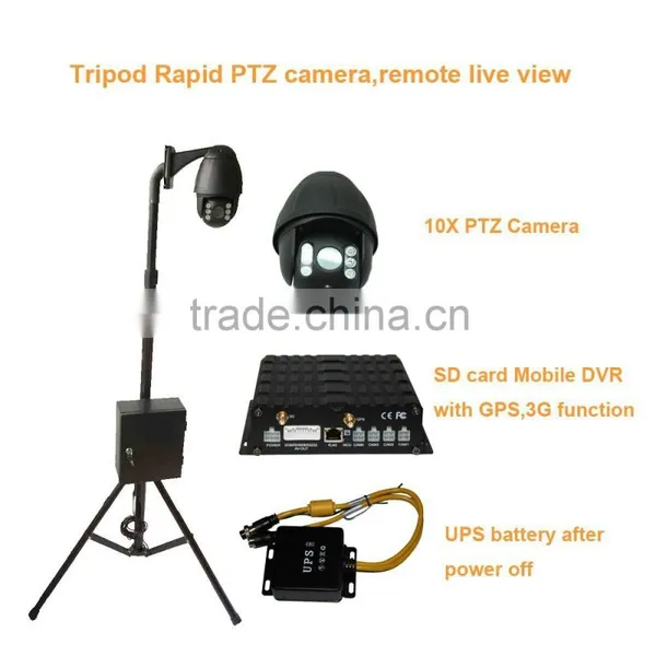 Tripod Rapid PTZ Equipment Include 10x PTZ,GPS/3G SD Card MDVR and UPS Battery , PTZM804 photo-2