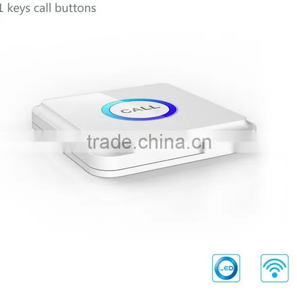 Newest Model Square Shape White&blue Color Wireless Call Button photo-3