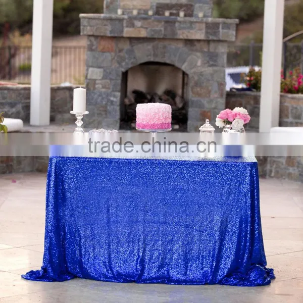 60*102" Royal Blue Wholesale Rectangle Sequin Table Cloth