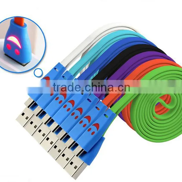 Smile Face Led Cable For,samsung Usb Data Cable