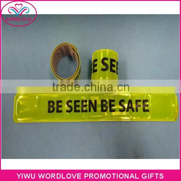 Cheap Wholesale Blank Flourescence Color Reflective PVC Slap Band photo-3