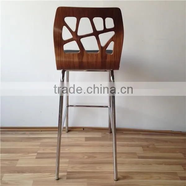 New Commercial Furniture General Use Bar Stool High Chair With Black PU Leather Upholstery photo-6