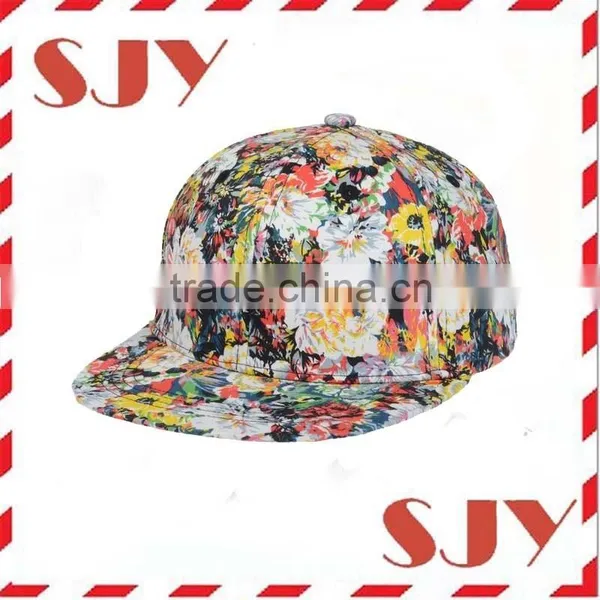 Custom Design 6 Panel Wholesale Floral Snapback Hat photo-4
