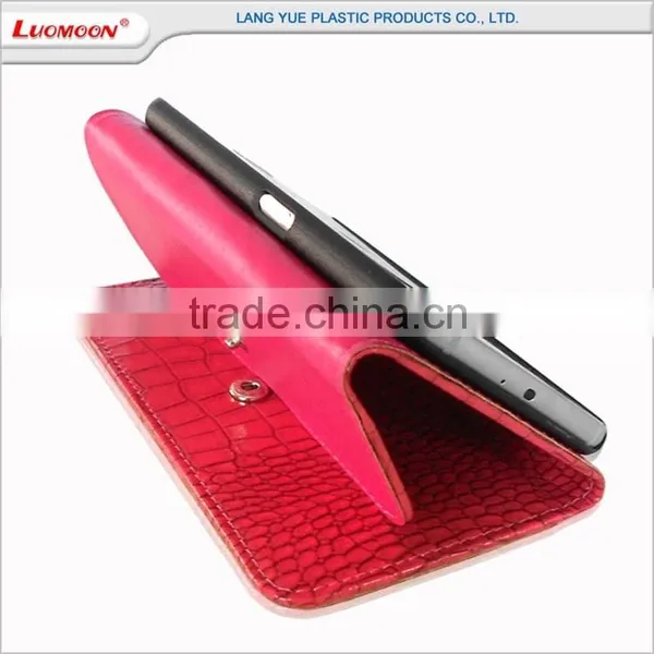Three Folds Crocodile Veins Flip Cover Phone Case for Huawei Honor 5x p8 photo-5
