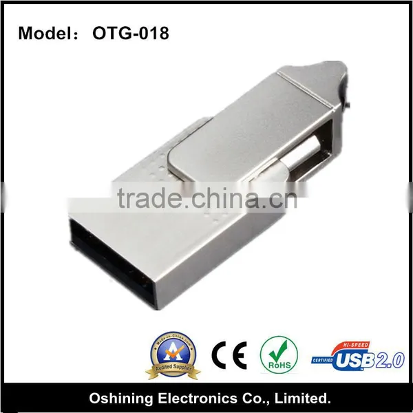 Dual USB OTG Flash Drive, Micro USB Flash Memory Stick For Android Devices-Samsung/LG/Huawei,Rotatable Metal U Disk OTG-018 photo-4