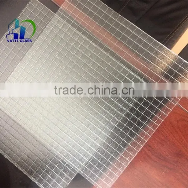 6mm Clear Wired Glass Tempered Wire Glass Safety Wire Glass photo-6