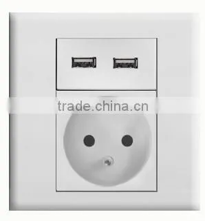 AC 100V-250V EU Socket 2 USB 5V DC 2.1A Charger Charging Power Wall Outlet photo-2
