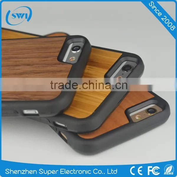 New Natural Material 360 Degree Protective Wooden+TPU Phone Case Cover For IPhone 6 6S 6S Plus photo-2
