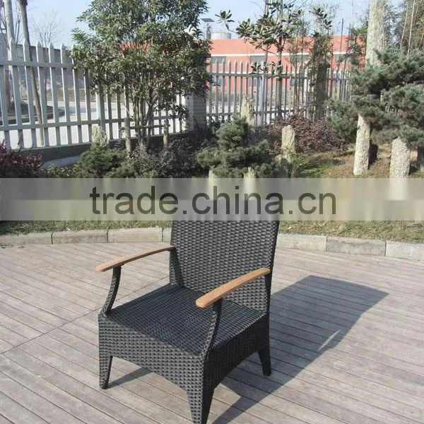 Wood Dining Table 6 Chairs Set Poly Rattan Material photo-6