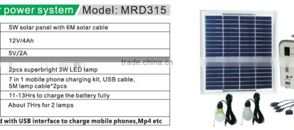 12V 5w Solar Panel Home Lighting System and Solar Lighting Kit With Led Light photo-6