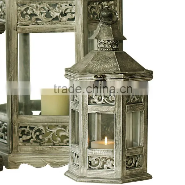 Decorative Wood Lantern European Style Antique Finish Set of 3 Indoor/outdoor photo-4