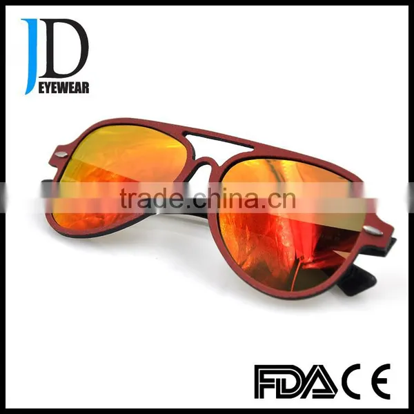 Custom Made Fashion Flat Top Red Lens Carbon Fiber Sunglasses photo-6