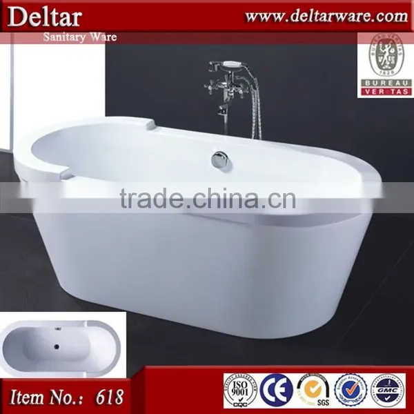 Bathroom Artistic Model Hot Tub, Wash Tub With Shower Faucet, Soaking Tub With Skirt White photo-2