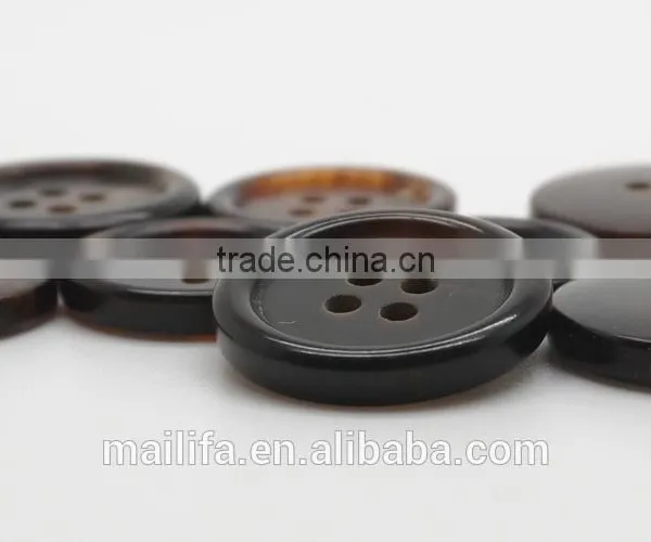 High End 4 Holes Real Brown Buffalo Horn Suit Button photo-3