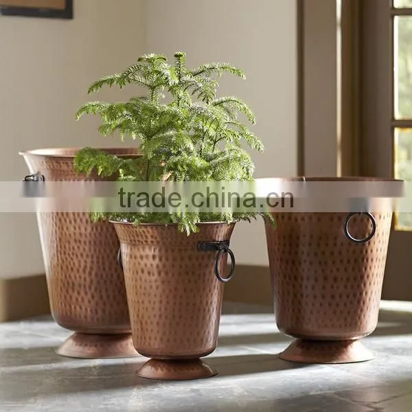 Copper Planters With Hammered Finish ,assorted Sizes and Shape Availabe Customised Feature photo-5