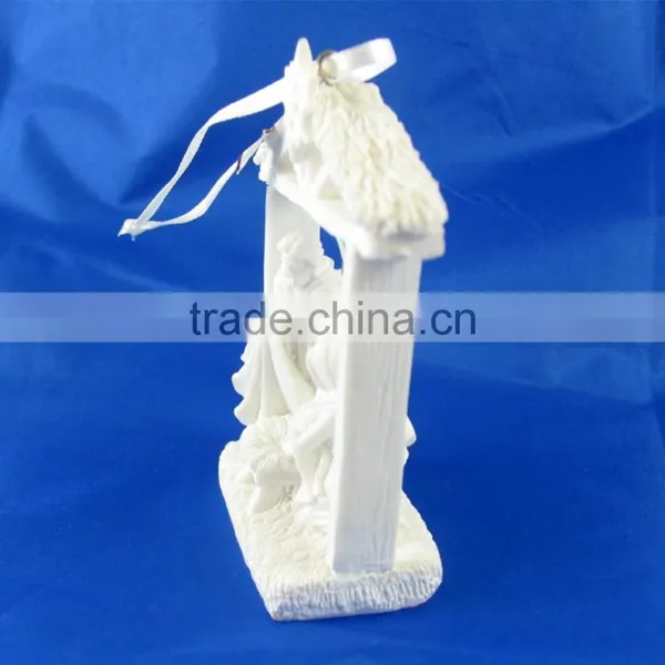 White Christmas Nativity Figures Hanging Ornament Nativity Set photo-4