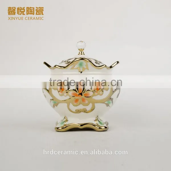 Wholesale High Quality Golden Ashtrey, Porcelain Astray With Lid photo-2