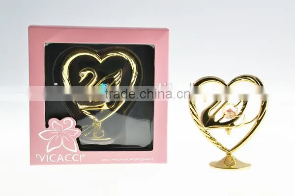Luxury 24K Gold Plated Crystal Swan for Wedding Gifts photo-2
