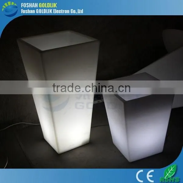 GLACS Control Long Square Flower Pot LED Battery Lighted Garden Flower Pot photo-3