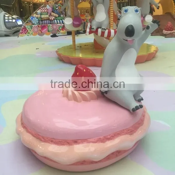 Fiberglass Bear With Cake Decoration for Mall photo-2