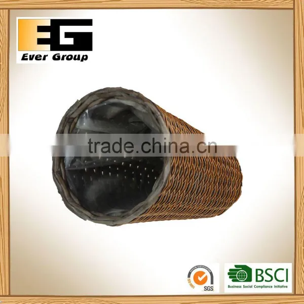 Indoor Gardening Classic Round PE Rattan Basket With Plastic Inner photo-4