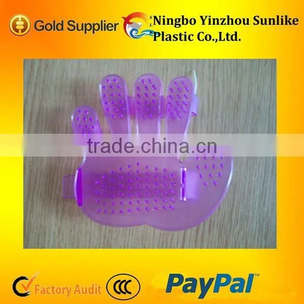PVC Massage Glove/palm Plastic Handheld Massager/pink Hair Shampoo Scalp Head Massager Brush