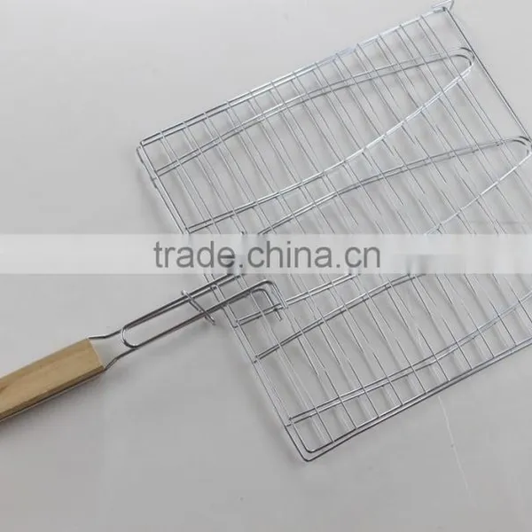 Outdoor Barbecue Wooden Handle Grill Net photo-2