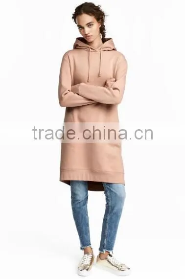 China Factory Distressed Hoodie Ladies New Fashion Long Sweatshirt Dress Professional Casual Hooded Shirt Tops Sweatshirt photo-2