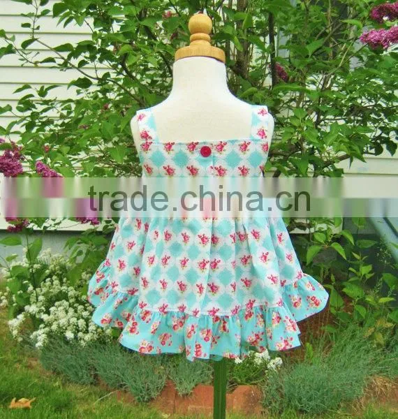 Latest Design 3 Year Old Girl Dress 100% Cotton Floral Two Piece Prom Baby Clothes Dress Set photo-4