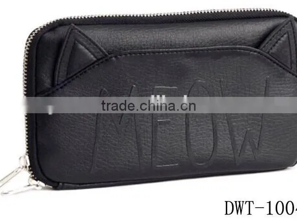 Lady New Popular PU Leather Hot Wallet With Cat Pouch photo-2
