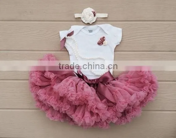 Baby Boutique Clothing Long Sleeve Shirt and Chiffon Pettiskirt Set Pettiskirts Tutu photo-5