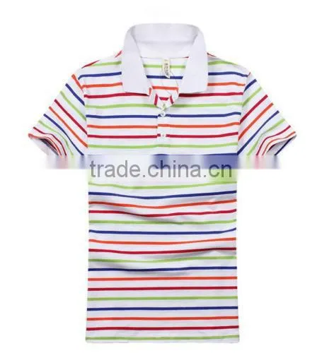 Latest Good Cheap Price 200 Grams Urban 100% Cotton Oem Stripes Print Style Customized Embroidered Logo Polo Shirts for Mens photo-6